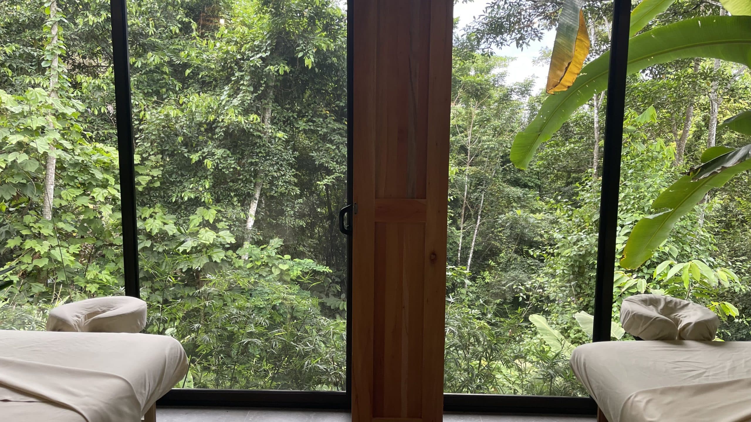 Aerial view of the Dominical coastline where jungle meets the Pacific Ocean